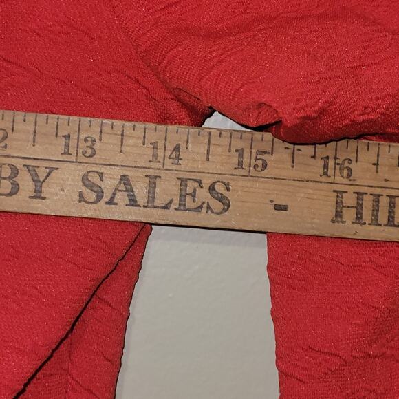 Red Fit & Flare Dress with Beaded Neckline & Bow Detail – Size Small - Picture 3 of 13